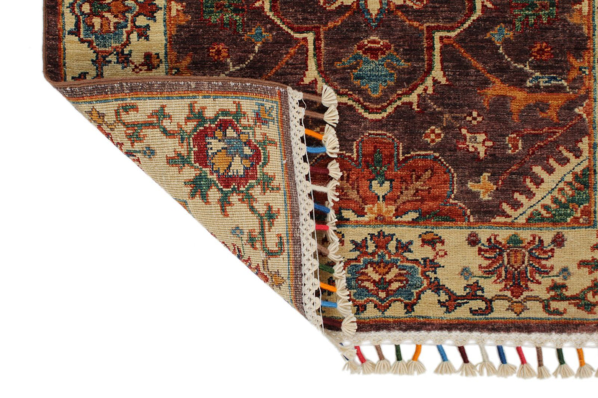 2x7 Light Brown and Ivory Anatolian Traditional Runner