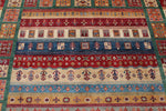 8x10 Multicolor and Red Tribal Rug