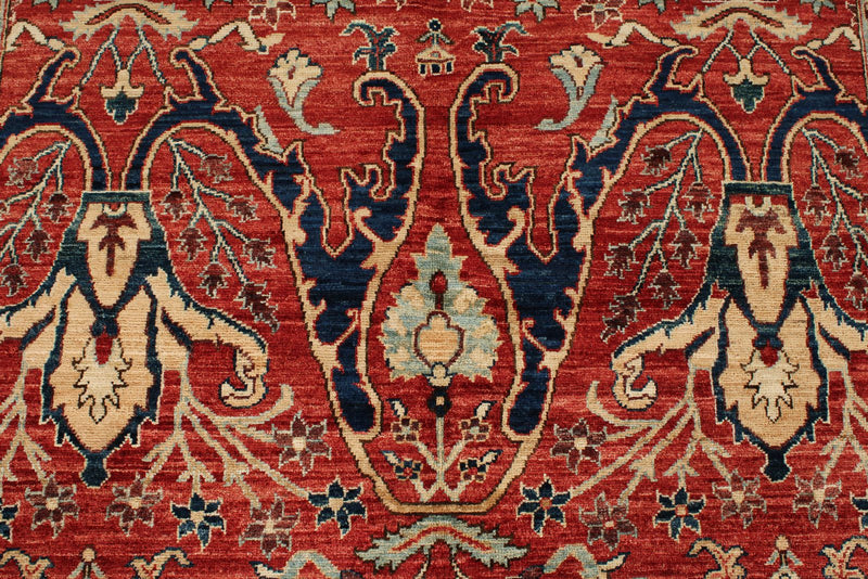 4x6 Red and Multicolor Anatolian Traditional Rug