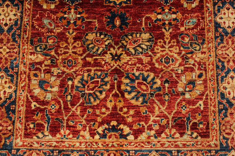 4x6 Red and Navy Anatolian Traditional Rug