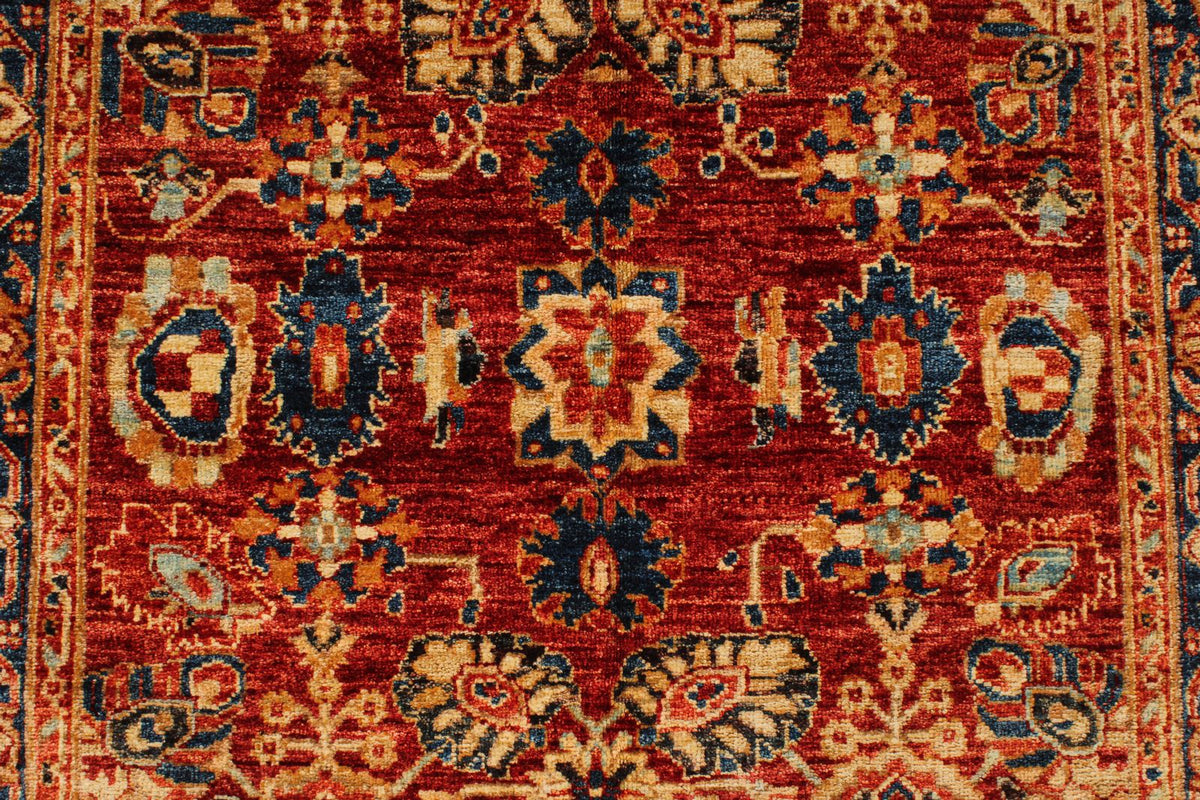 4x6 Red and Navy Anatolian Traditional Rug