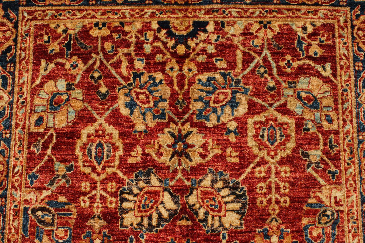 4x6 Red and Navy Anatolian Traditional Rug