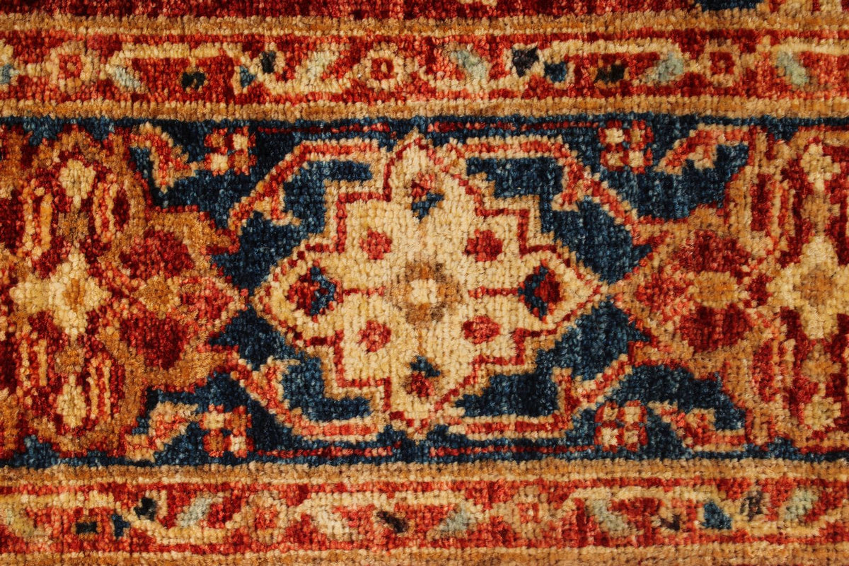 4x6 Red and Navy Anatolian Traditional Rug
