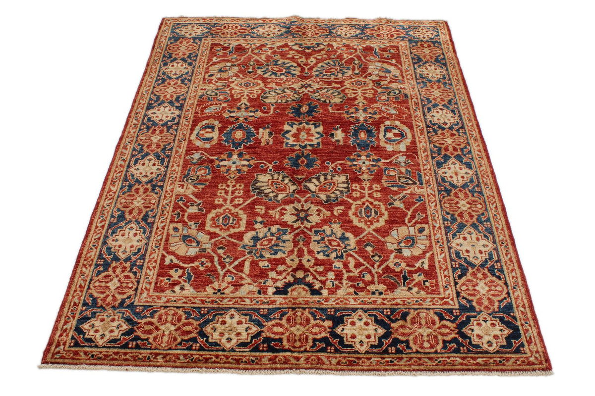 4x6 Red and Navy Anatolian Traditional Rug