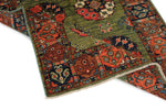 4x6 Green and Multicolor Turkish Tribal Rug