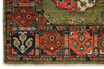 4x6 Green and Multicolor Turkish Tribal Rug