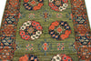 4x6 Green and Multicolor Turkish Tribal Rug