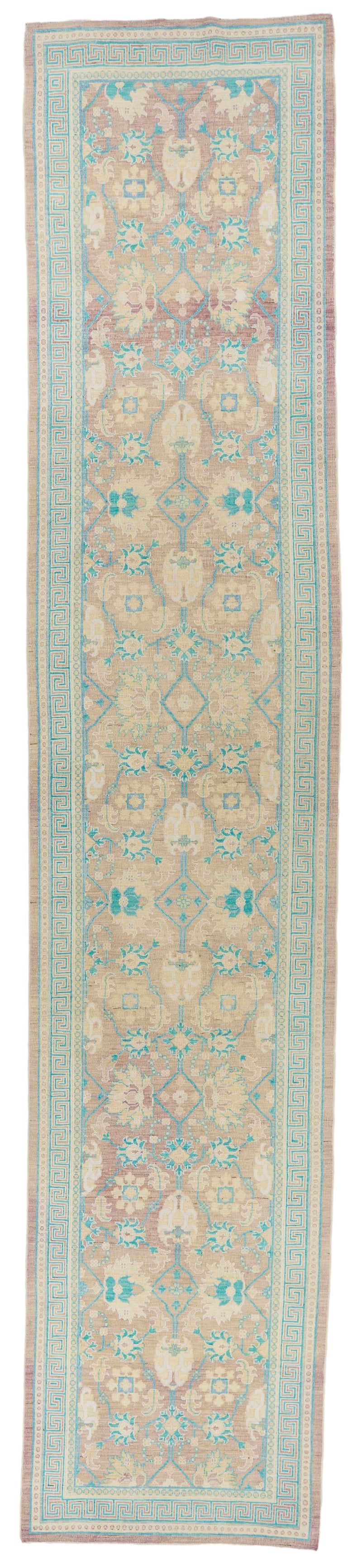 3x15 Purple and Blue Turkish Oushak Runner