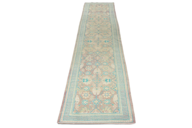 3x15 Purple and Blue Turkish Oushak Runner