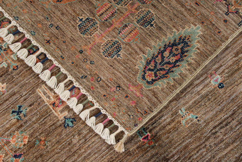 5x6 Gray and Multicolor Turkish Traditional Rug