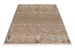 5x6 Gray and Multicolor Turkish Traditional Rug