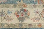 8x10 Light Blue and Ivory Turkish Oushak Rug