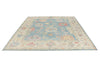 8x10 Light Blue and Ivory Turkish Oushak Rug