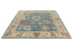 8x10 Light Blue and Ivory Turkish Oushak Rug