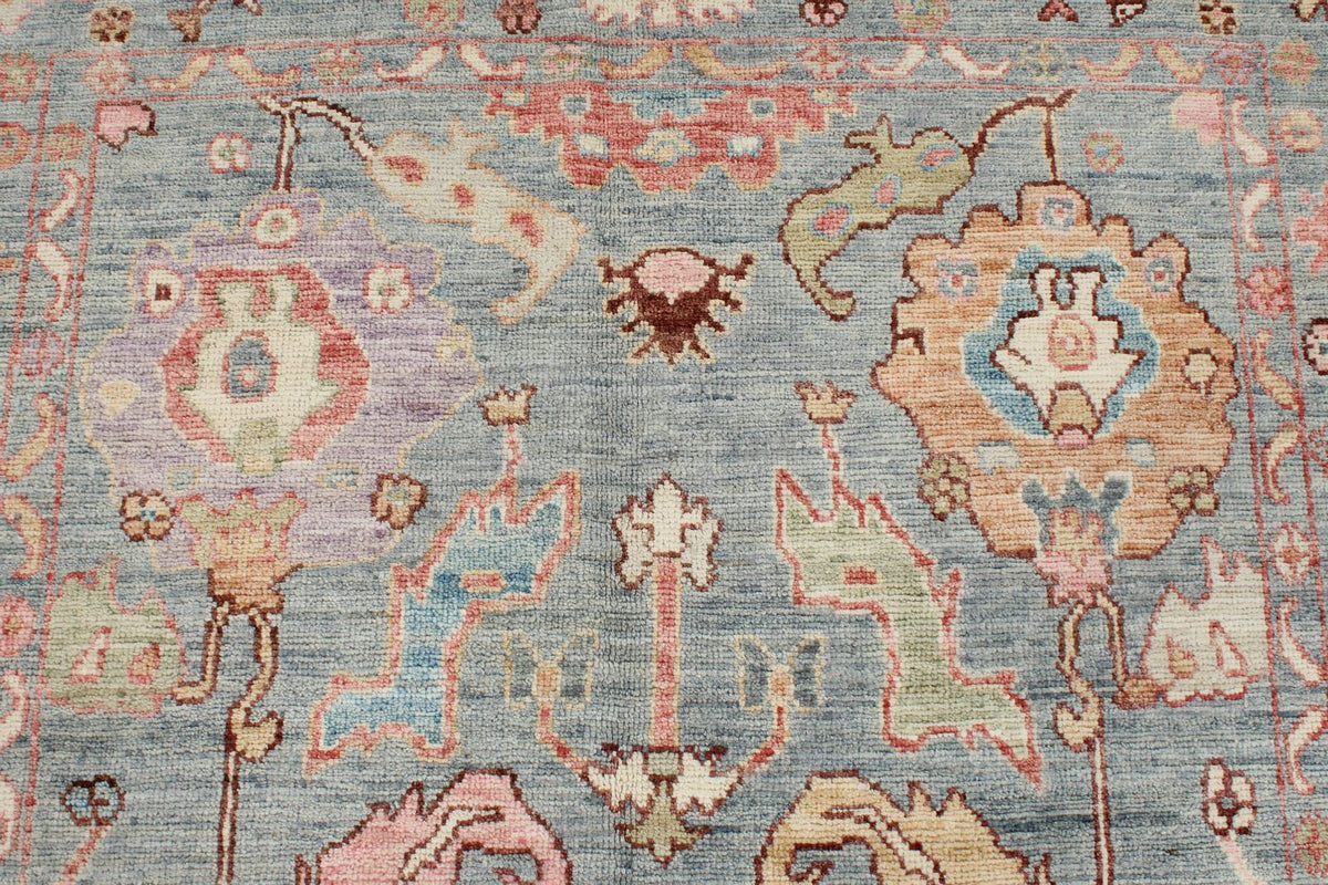 5x7 Gray and Multicolor Oushak Rug