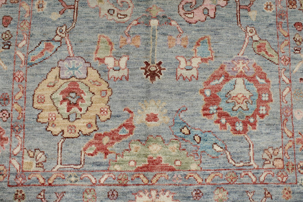 5x7 Gray and Multicolor Oushak Rug