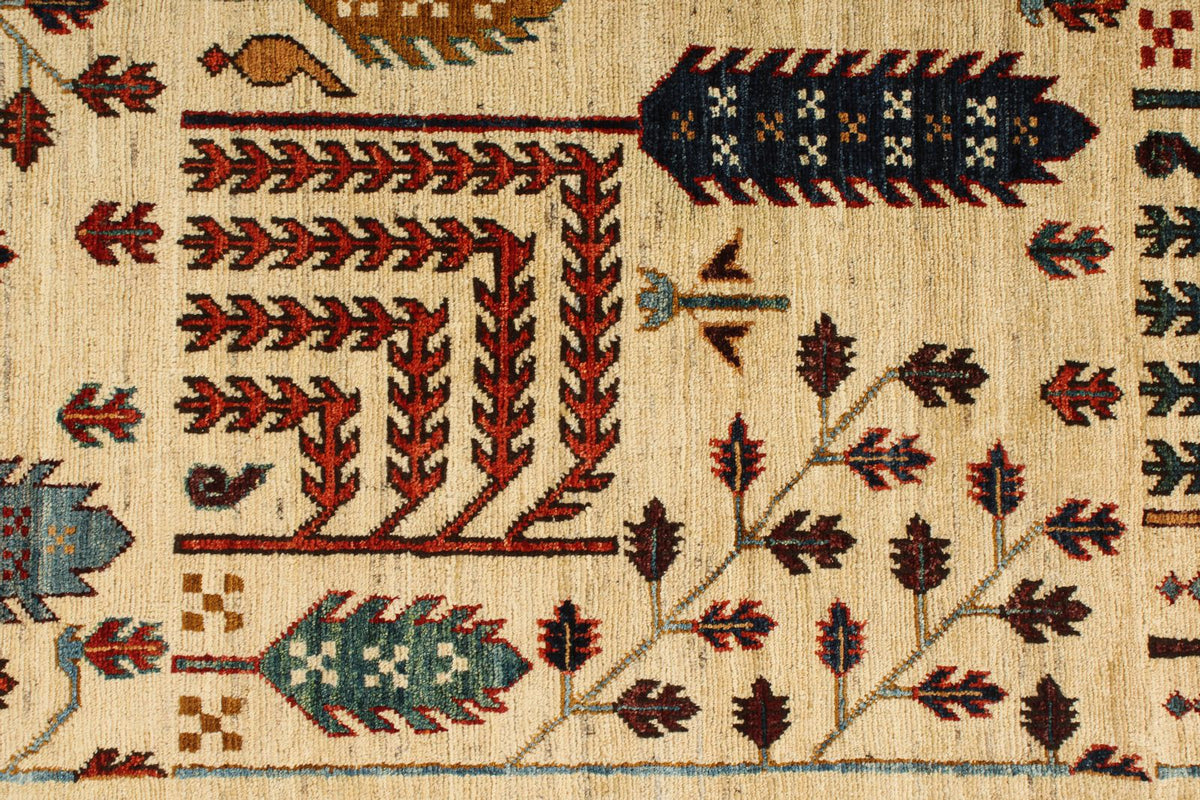 4x6 Ivory and Multıcolor Anatolian Traditional Rug