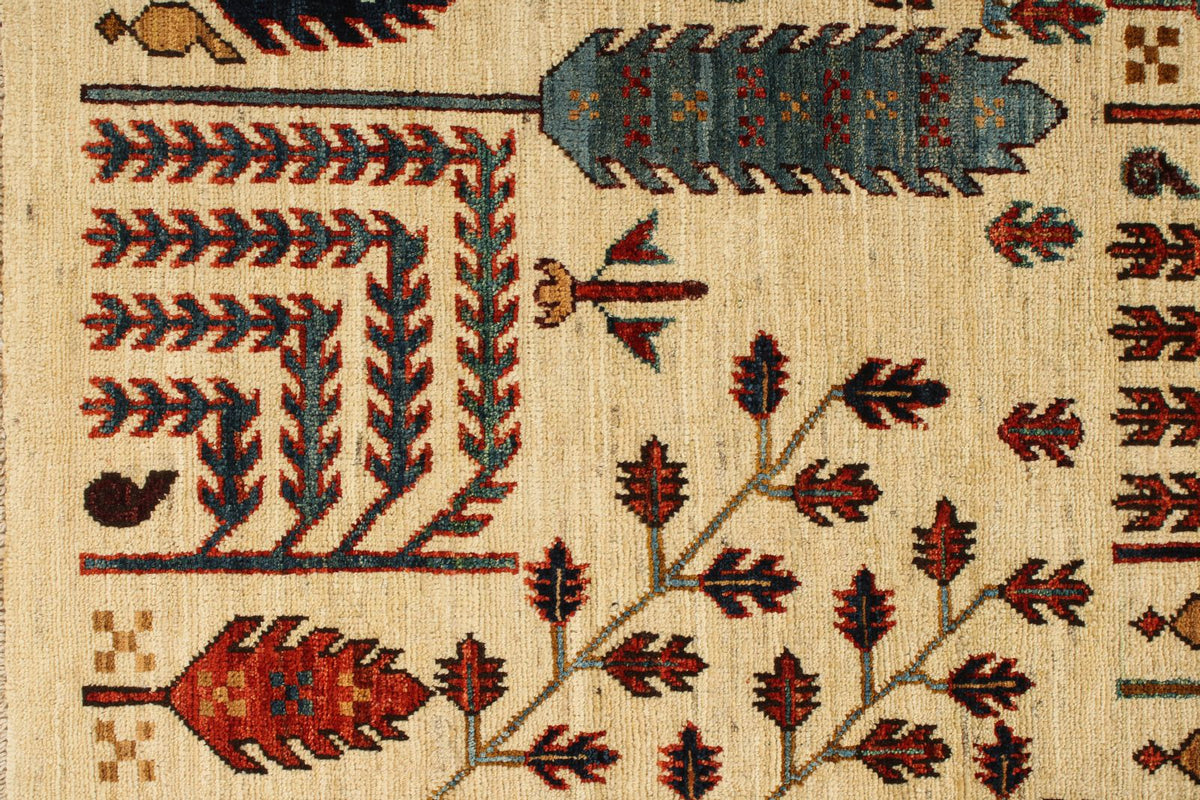 4x6 Ivory and Multıcolor Anatolian Traditional Rug