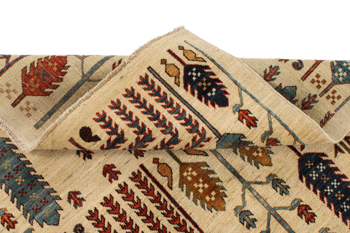 4x6 Ivory and Multıcolor Anatolian Traditional Rug