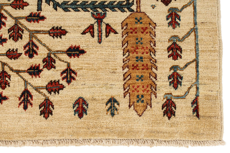 4x6 Ivory and Multıcolor Anatolian Traditional Rug