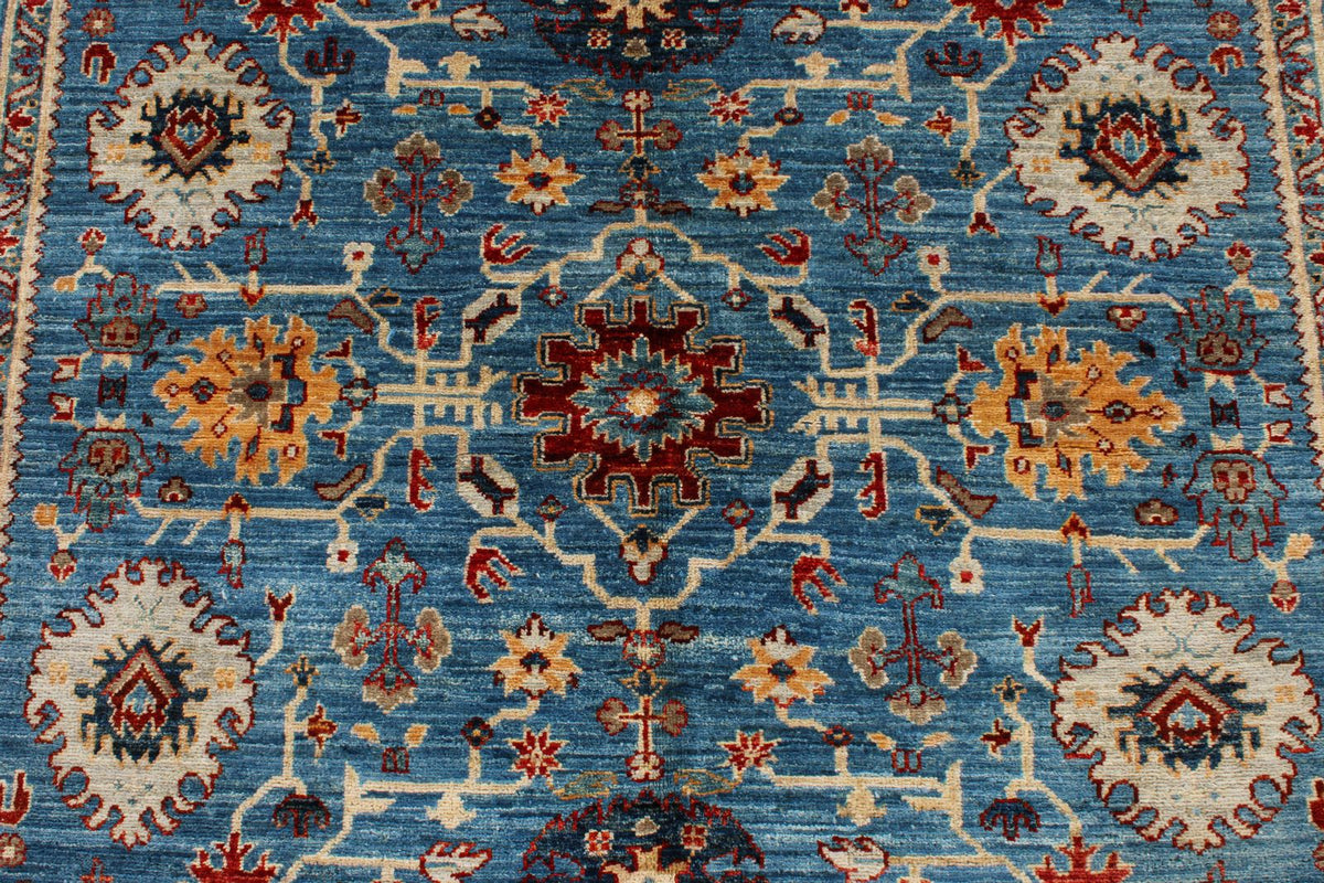 4x6 Blue and Multicolor Anatolian Traditional Rug