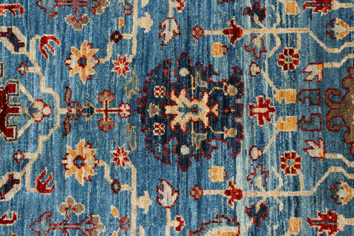 4x6 Blue and Multicolor Anatolian Traditional Rug