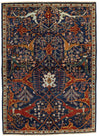 4x6 Navy and Multicolor Traditional Rug