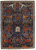 4x6 Navy and Multicolor Traditional Rug