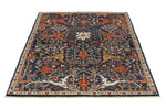 4x6 Navy and Multicolor Traditional Rug