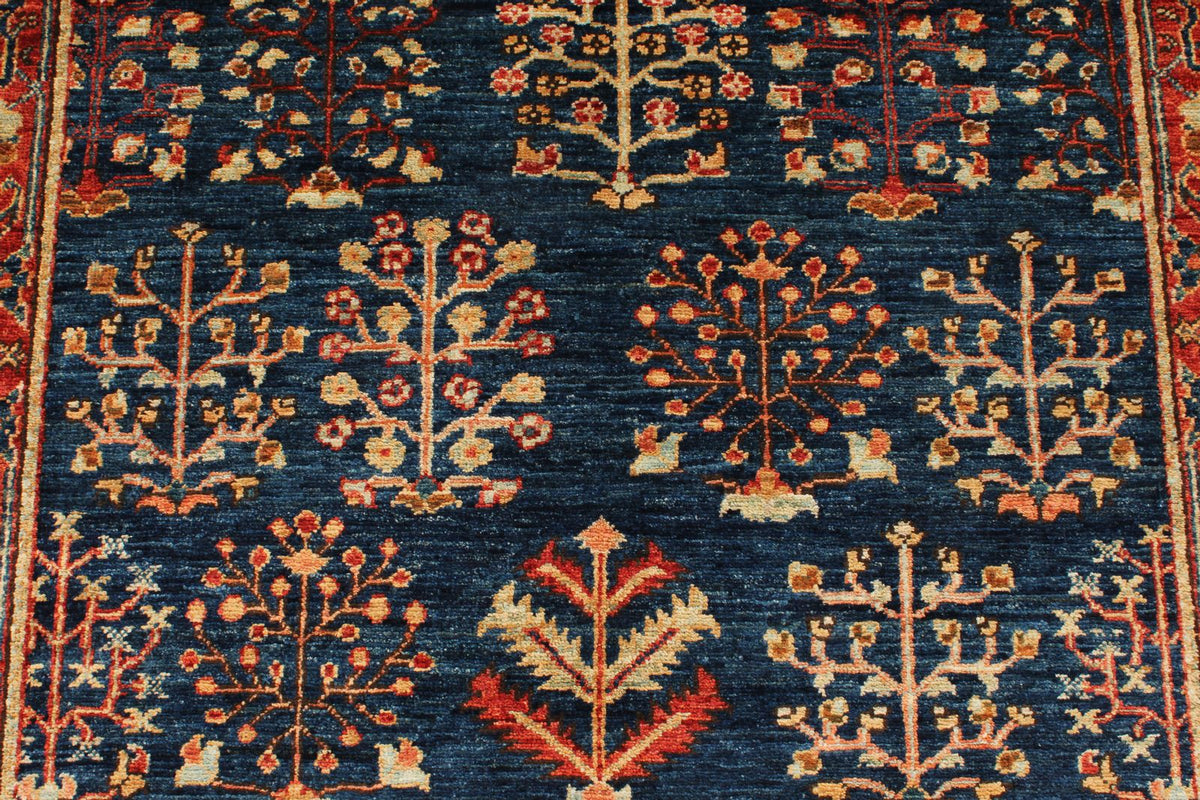 4x6 Navy and Red Anatolian Traditional Rug