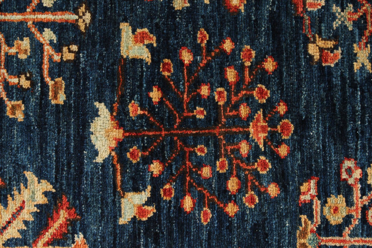 4x6 Navy and Red Anatolian Traditional Rug