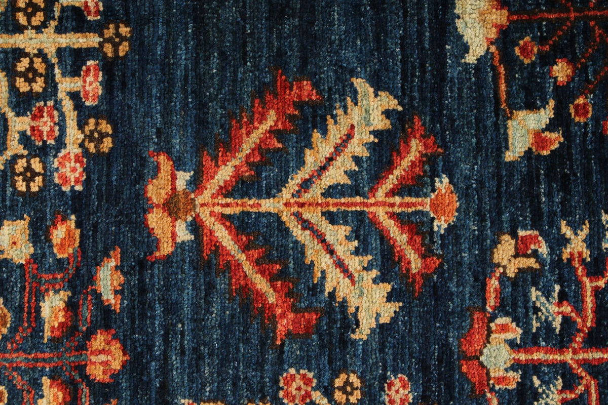 4x6 Navy and Red Anatolian Traditional Rug