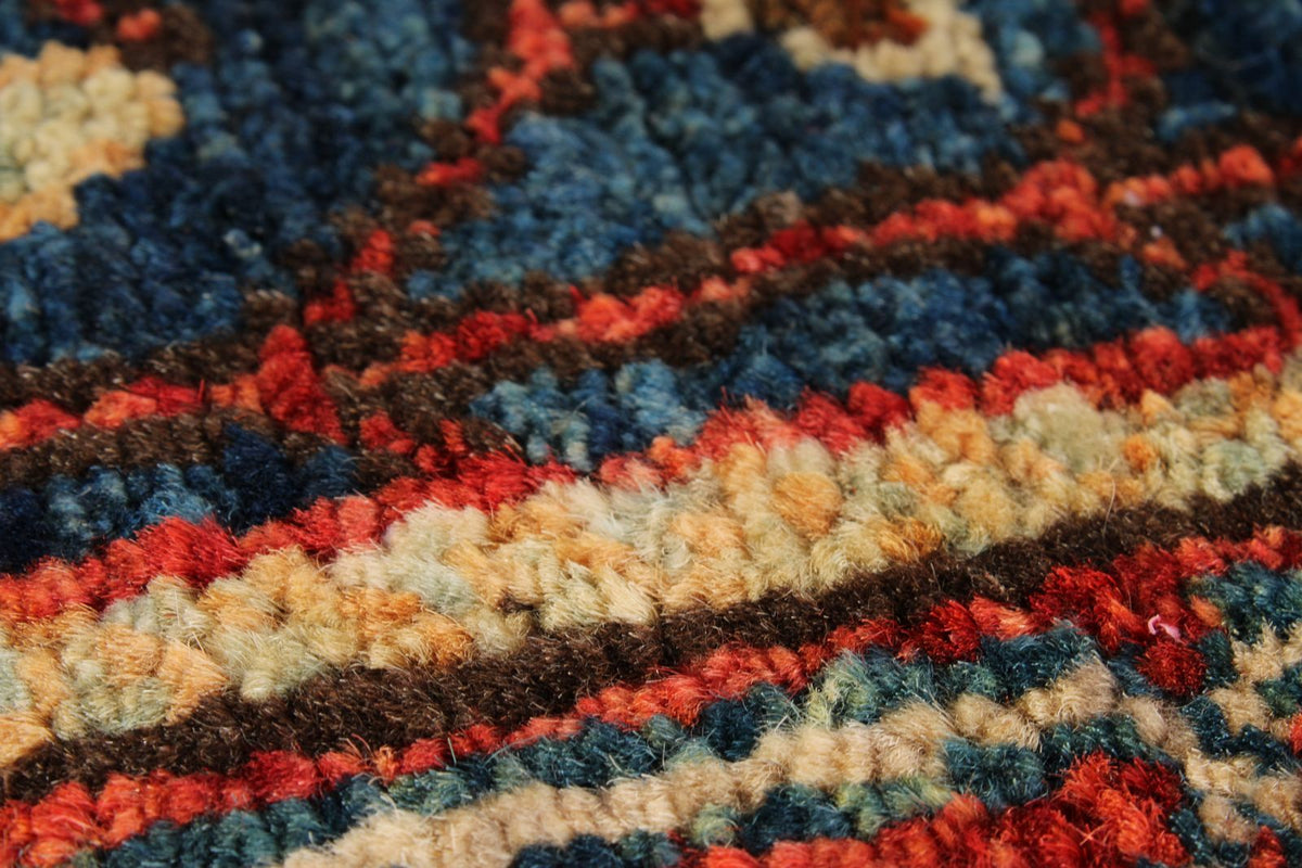 4x6 Navy and Red Anatolian Traditional Rug