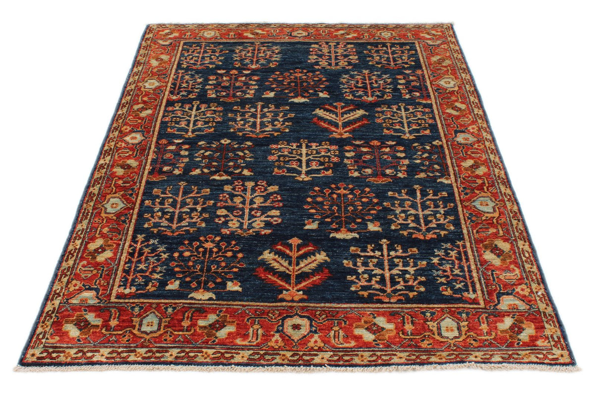 4x6 Navy and Red Anatolian Traditional Rug