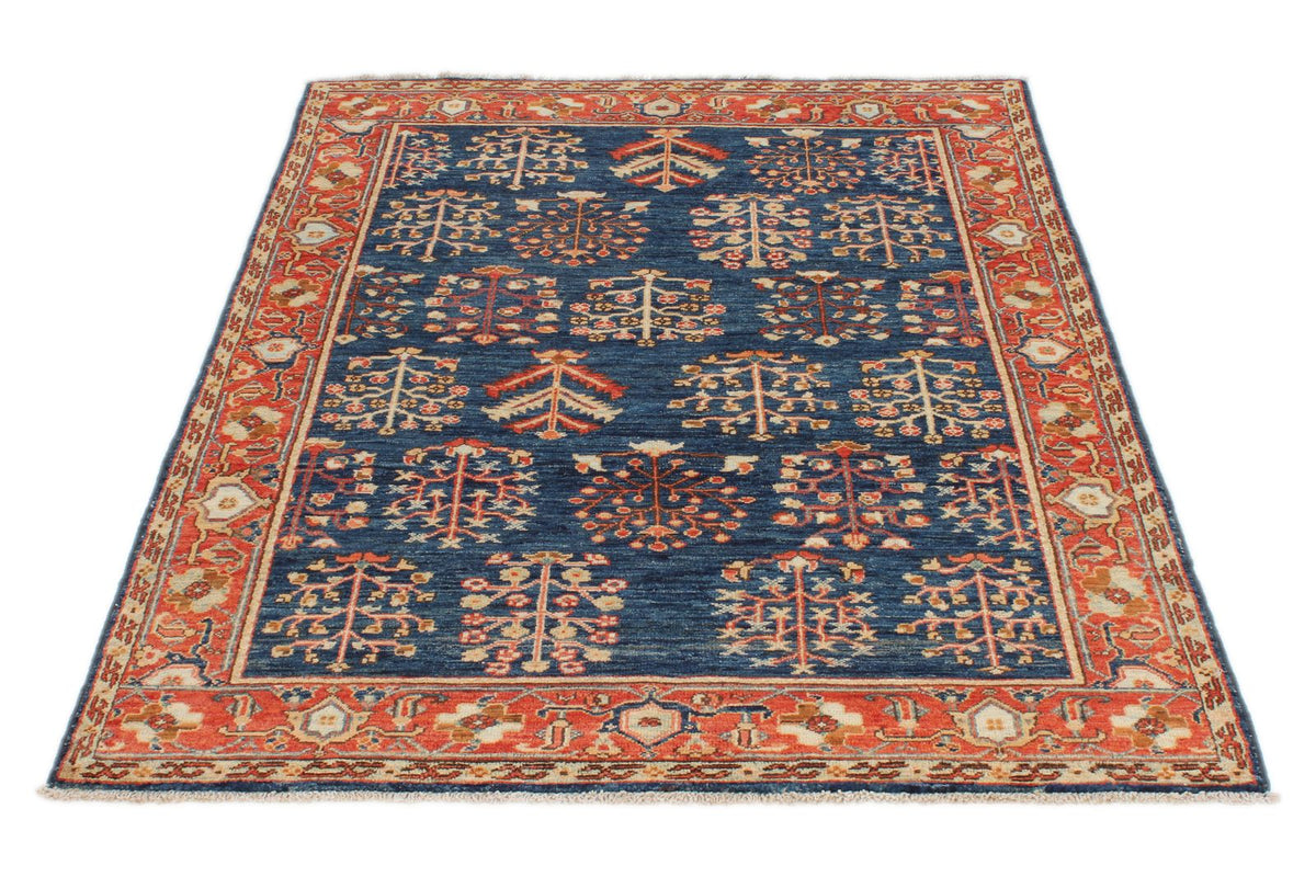 4x6 Navy and Red Anatolian Traditional Rug