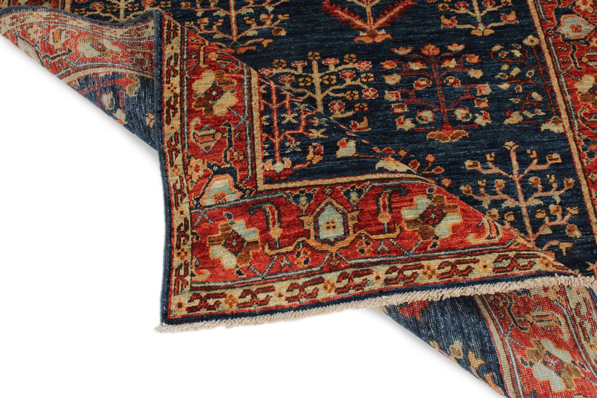 4x6 Navy and Red Anatolian Traditional Rug