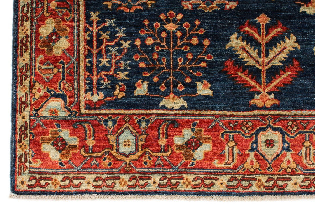 4x6 Navy and Red Anatolian Traditional Rug