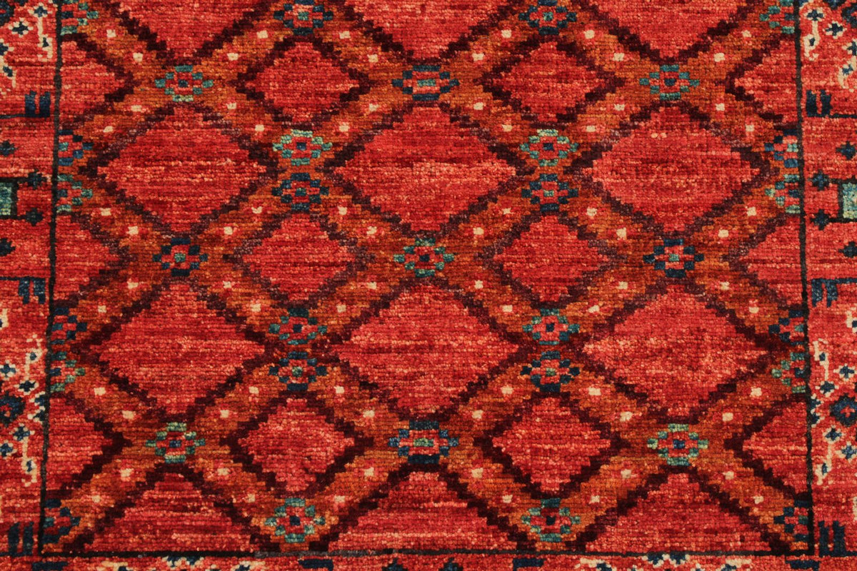 3x10 Red and Multicolor Turkish Tribal Runner