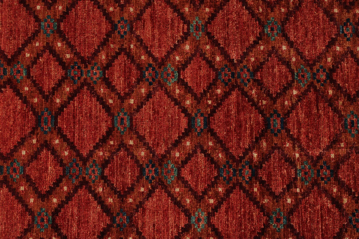 3x10 Red and Multicolor Turkish Tribal Runner
