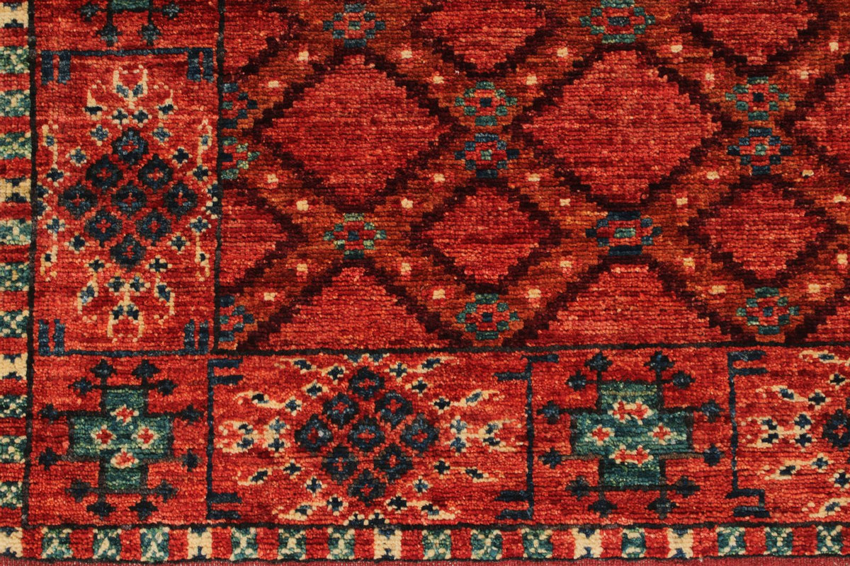 3x10 Red and Multicolor Turkish Tribal Runner