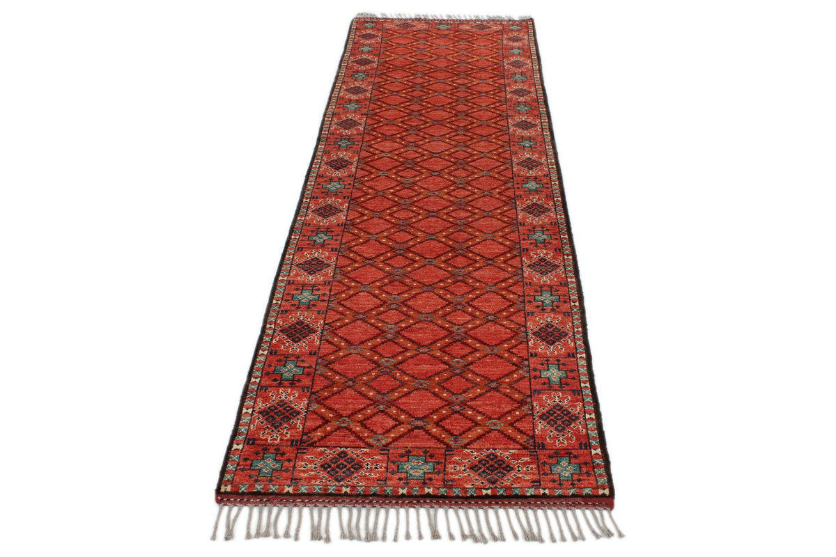 3x10 Red and Multicolor Turkish Tribal Runner