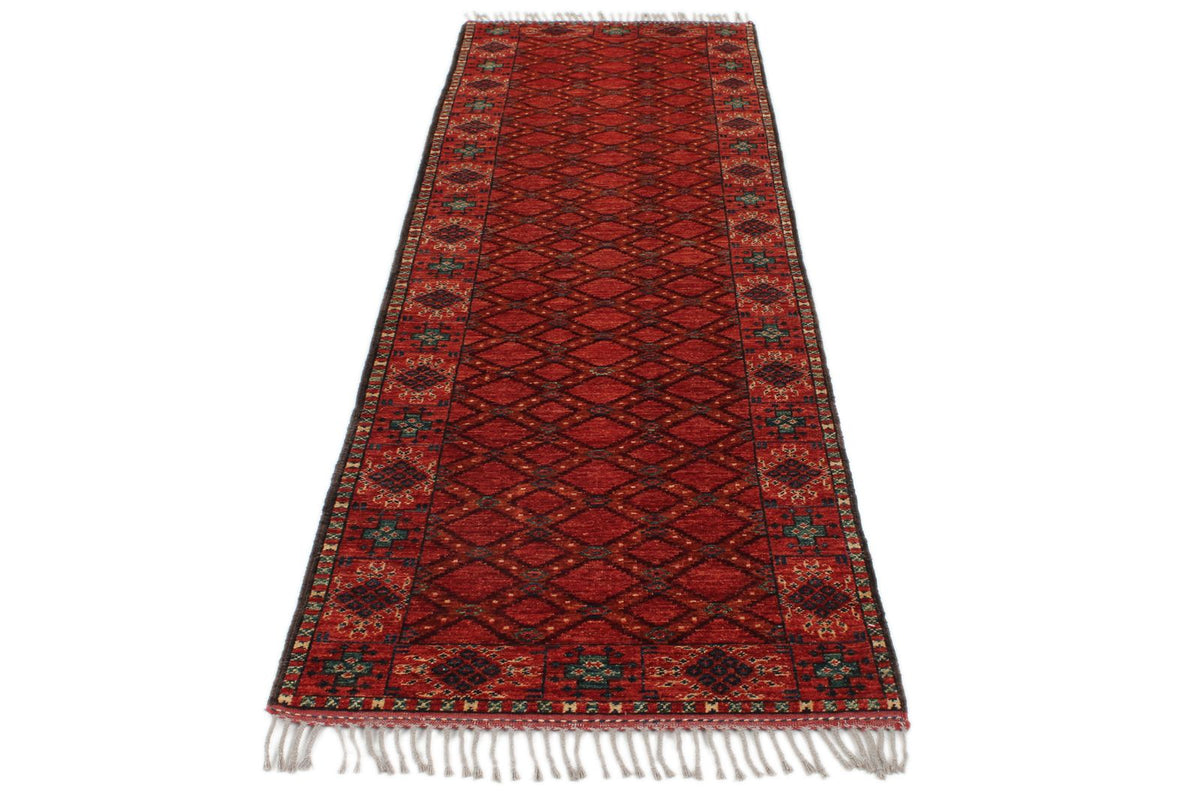 3x10 Red and Multicolor Turkish Tribal Runner