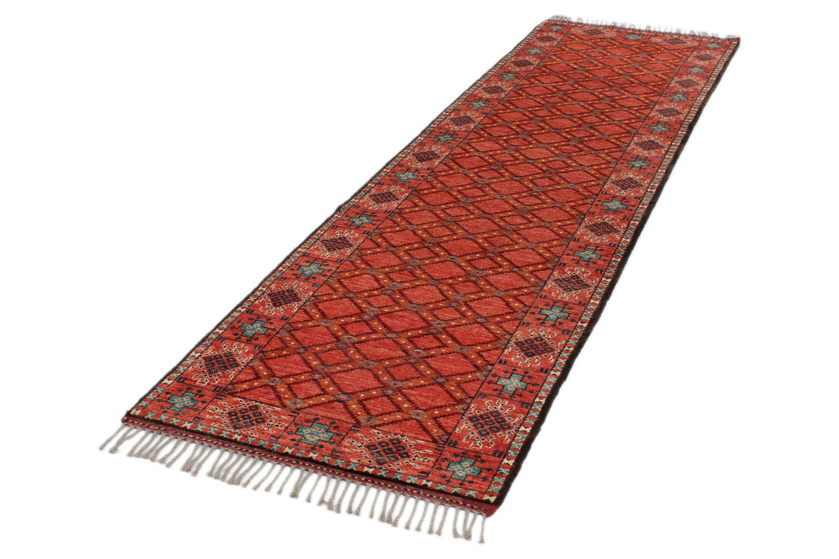 3x10 Red and Multicolor Turkish Tribal Runner