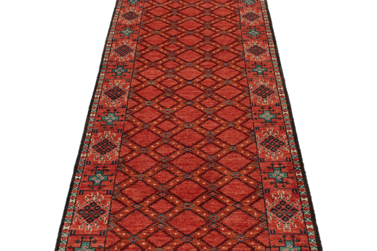 3x10 Red and Multicolor Turkish Tribal Runner