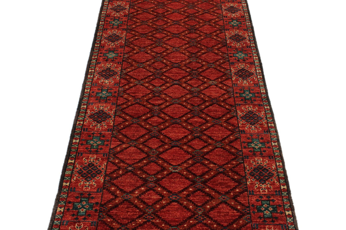 3x10 Red and Multicolor Turkish Tribal Runner