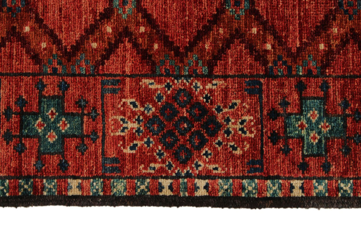 3x10 Red and Multicolor Turkish Tribal Runner
