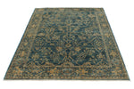 5x7 Light Blue and Ivory Traditional Rug