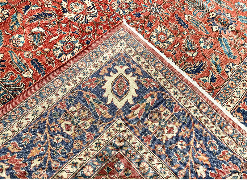 10x14 Red and Navy Traditional Rug