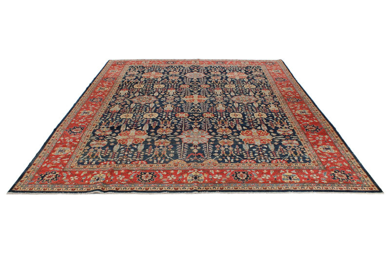 9x12 Navy and Red Anatolian Traditional Rug