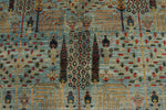 9x12 Light Blue and Light Green Traditional Rug